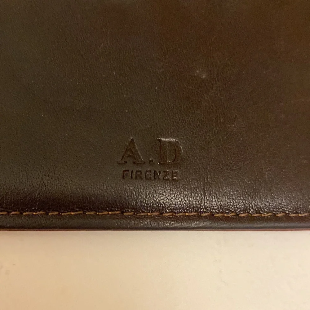 Vintage Women’s Tuscany Leather Adriano Leather Wallet Document 2 Tone Black/Tan - Picture 8 of 16